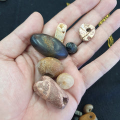 Antique Islamic Roman Era 35 Different Stone Beads  #Lot 35 Pcs