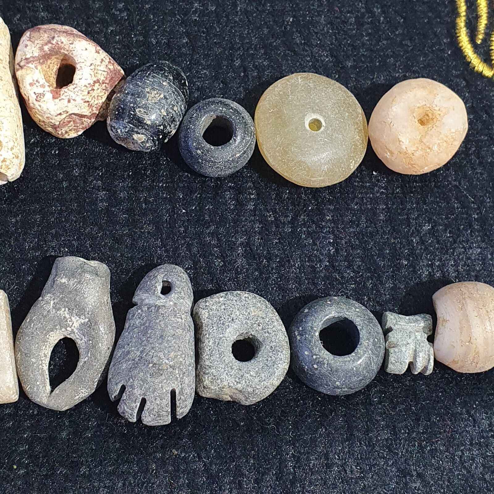Antique Islamic Roman Era 35 Different Stone Beads  #Lot 35 Pcs