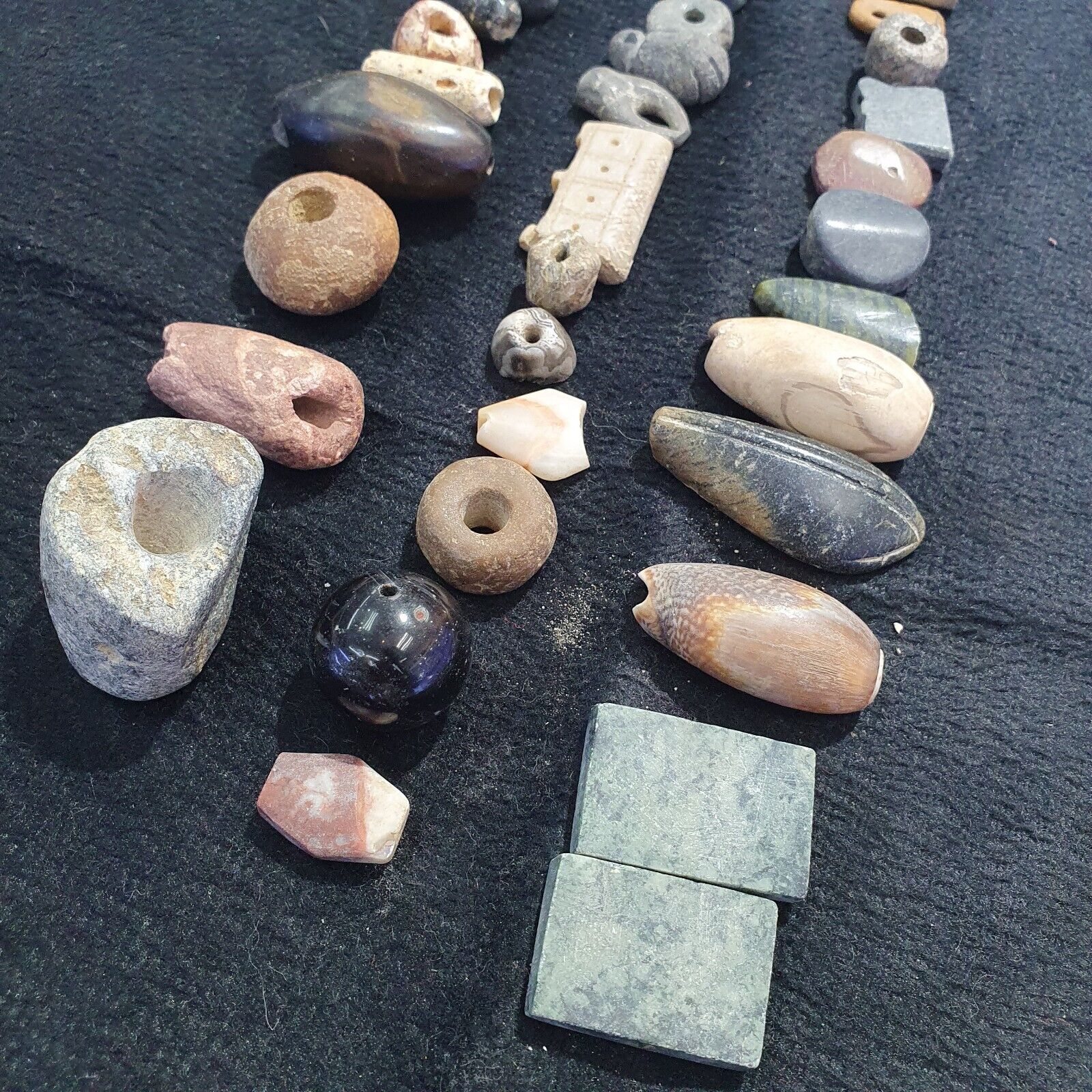 Antique Islamic Roman Era 35 Different Stone Beads  #Lot 35 Pcs