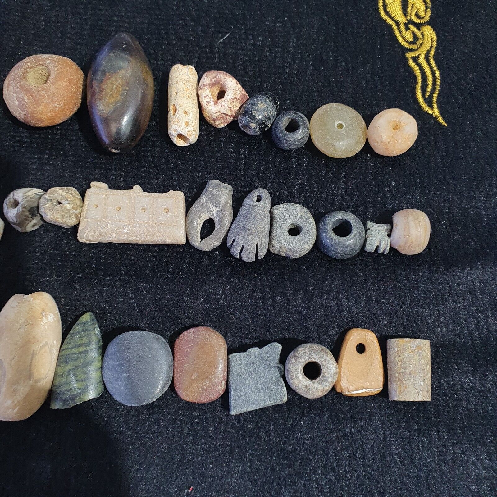 Antique Islamic Roman Era 35 Different Stone Beads  #Lot 35 Pcs