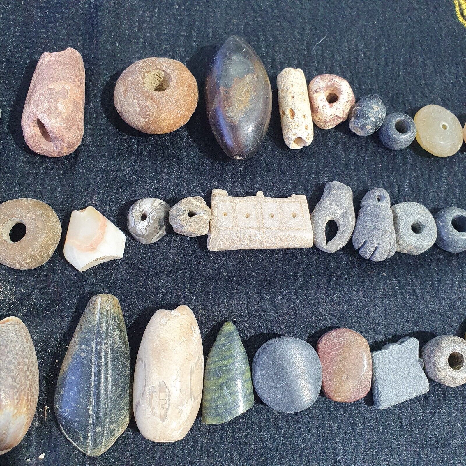Antique Islamic Roman Era 35 Different Stone Beads  #Lot 35 Pcs