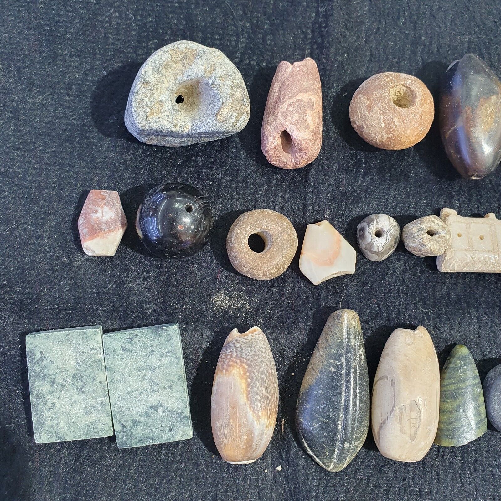 Antique Islamic Roman Era 35 Different Stone Beads  #Lot 35 Pcs