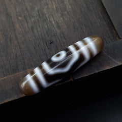 Vintage Tibetan triple Eyes Agate stone Dzi Bead Amulet HQ-A-4