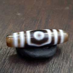 Vintage Tibetan triple Eyes Agate stone Dzi Bead Amulet HQ-A-4