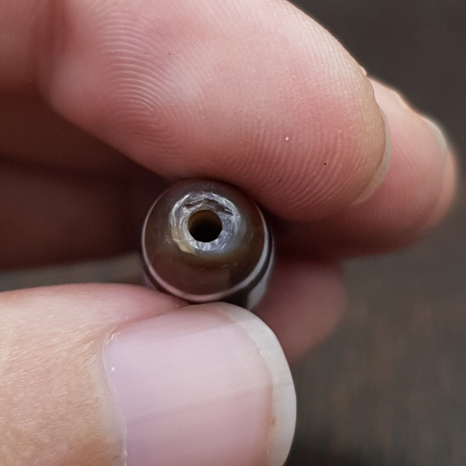 Tibetan Nepalese Triple Eyes Agate stone Dzi Bead Amulet HQ-A-5