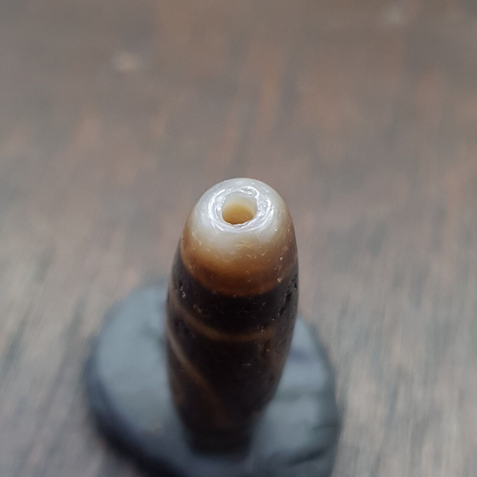 Antique Tibetan Nepalese Double Eyes Agate stone Dzi Bead Amulet HQ-A-3