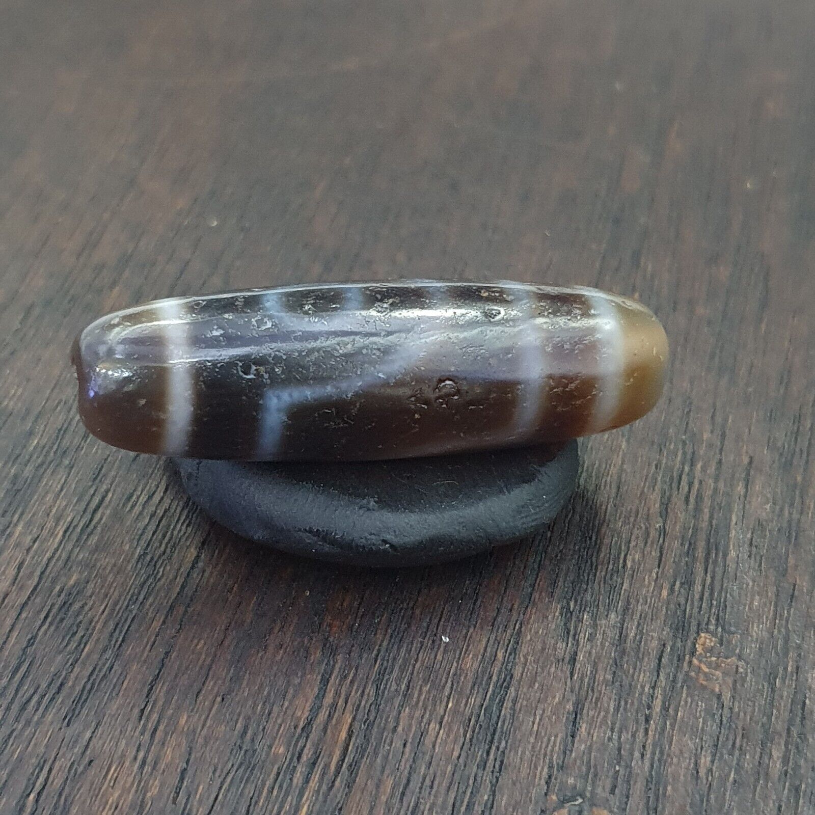 Antique Old Tibetan 2 Eyes Agate stone Dzi Bead Amulet HQ-A-1