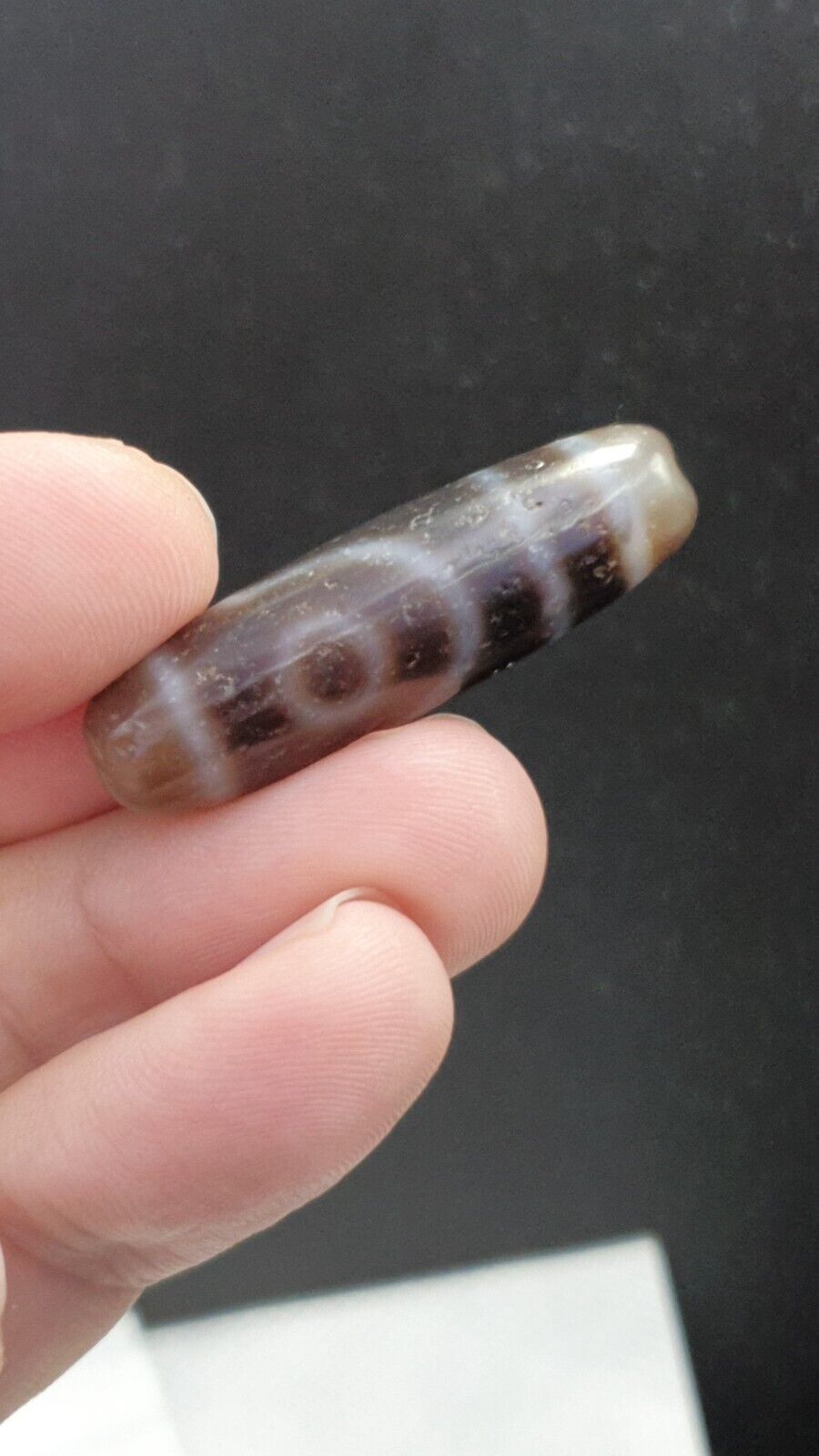 Antique Old Tibetan 2 Eyes Agate stone Dzi Bead Amulet HQ-A-1