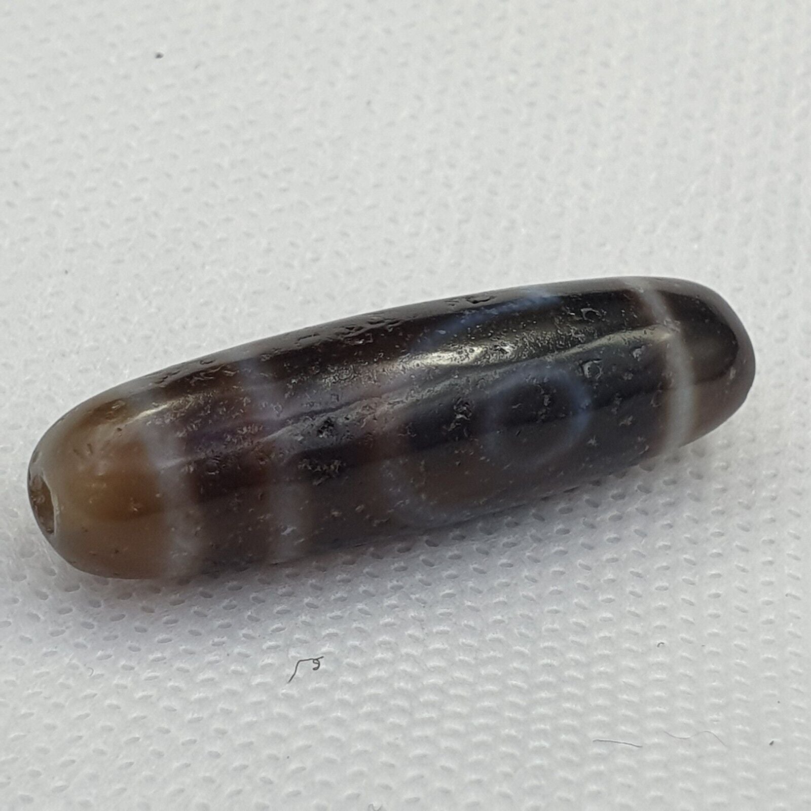 Antique Old Tibetan 2 Eyes Agate stone Dzi Bead Amulet HQ-A-1