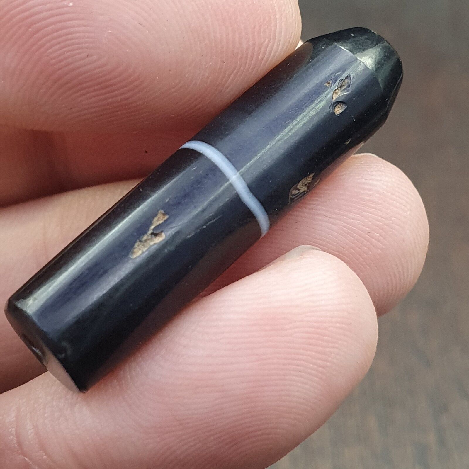 Antique Old Yemeni Agate Natural Rare pattern Banded Agate Bead  BD-A-6