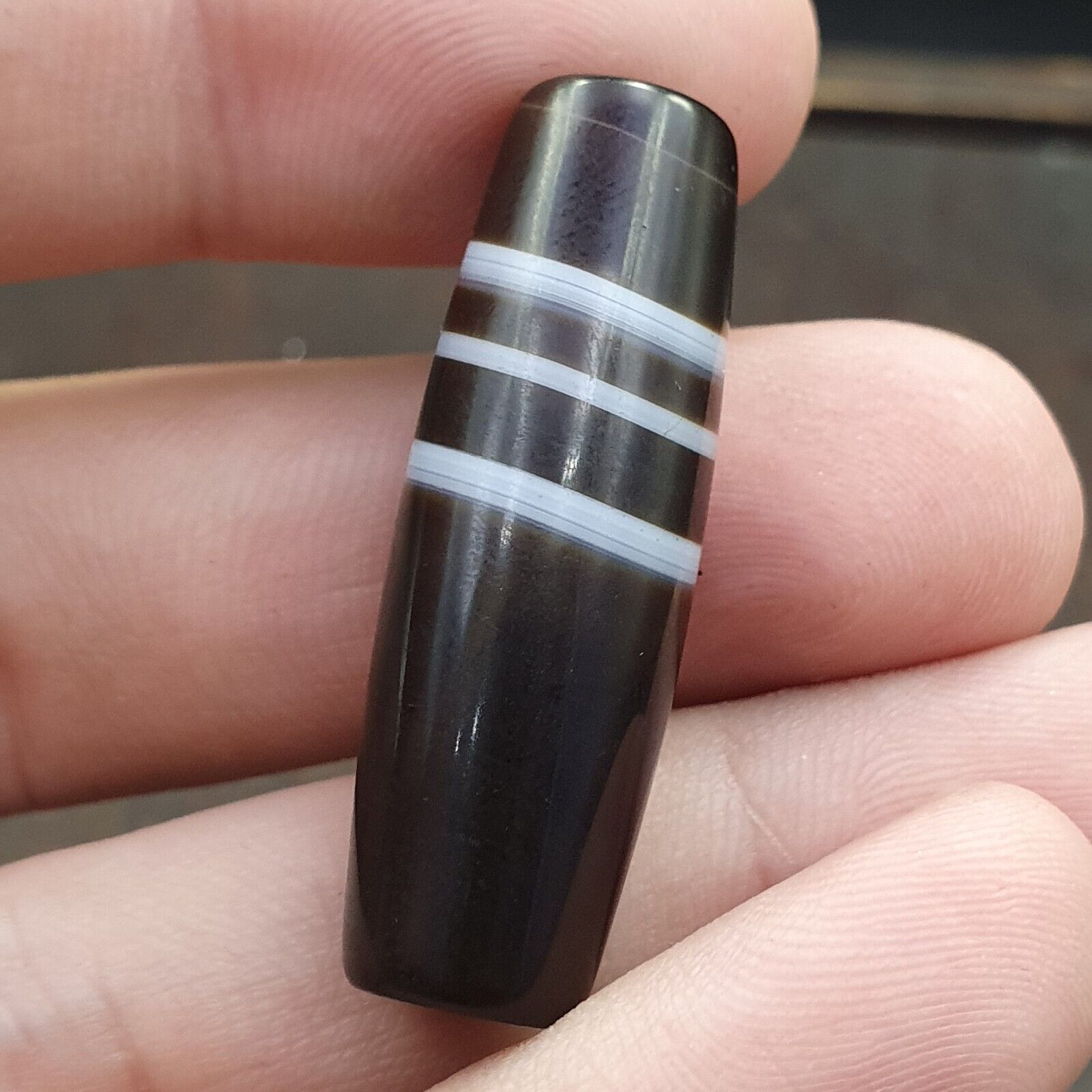 Antique Old Yemeni Agate Natural Rare pattern Banded Agate Bead  BD-A-5