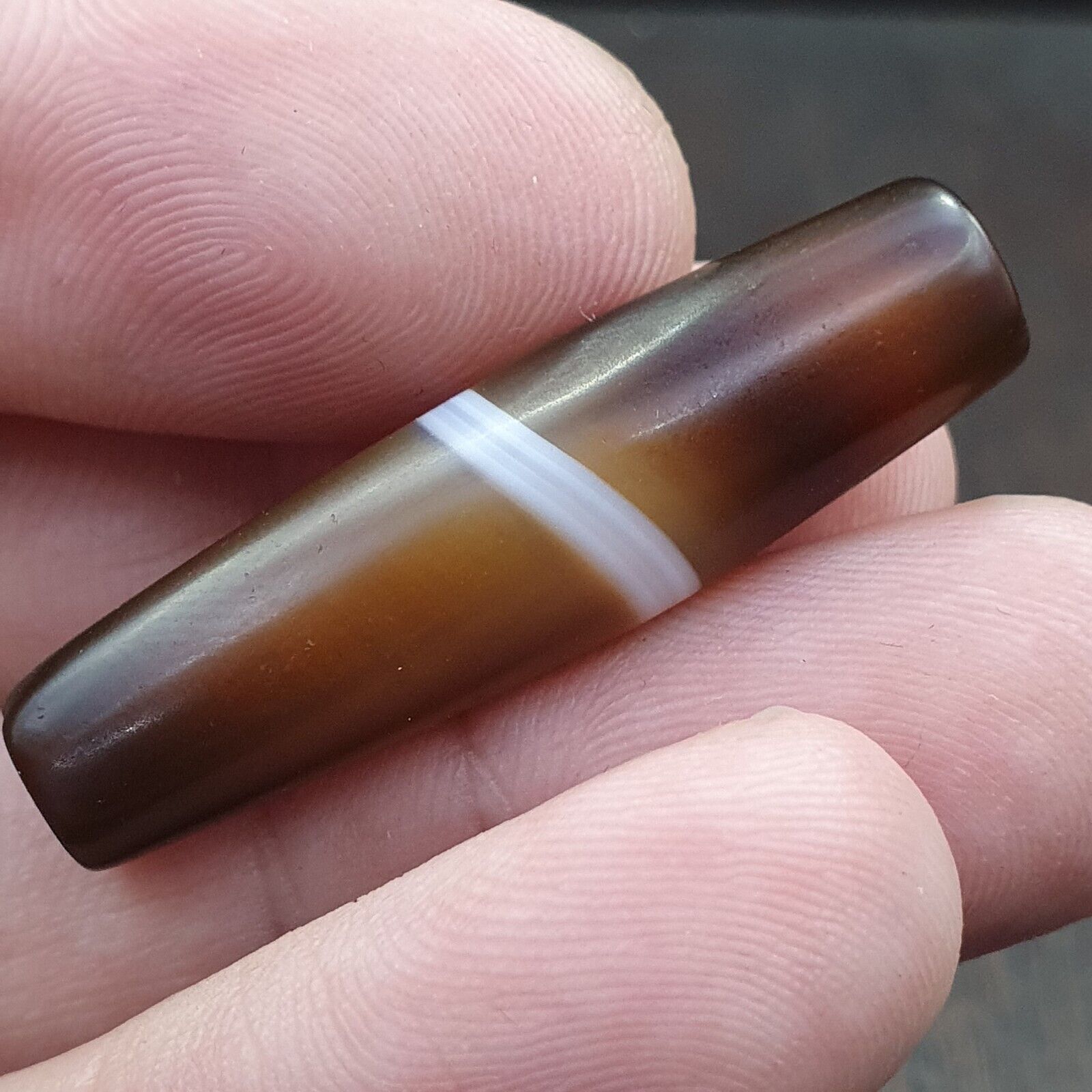 Antique Old Yemeni Agate Natural Rare pattern Banded Agate Bead  BD-A-3