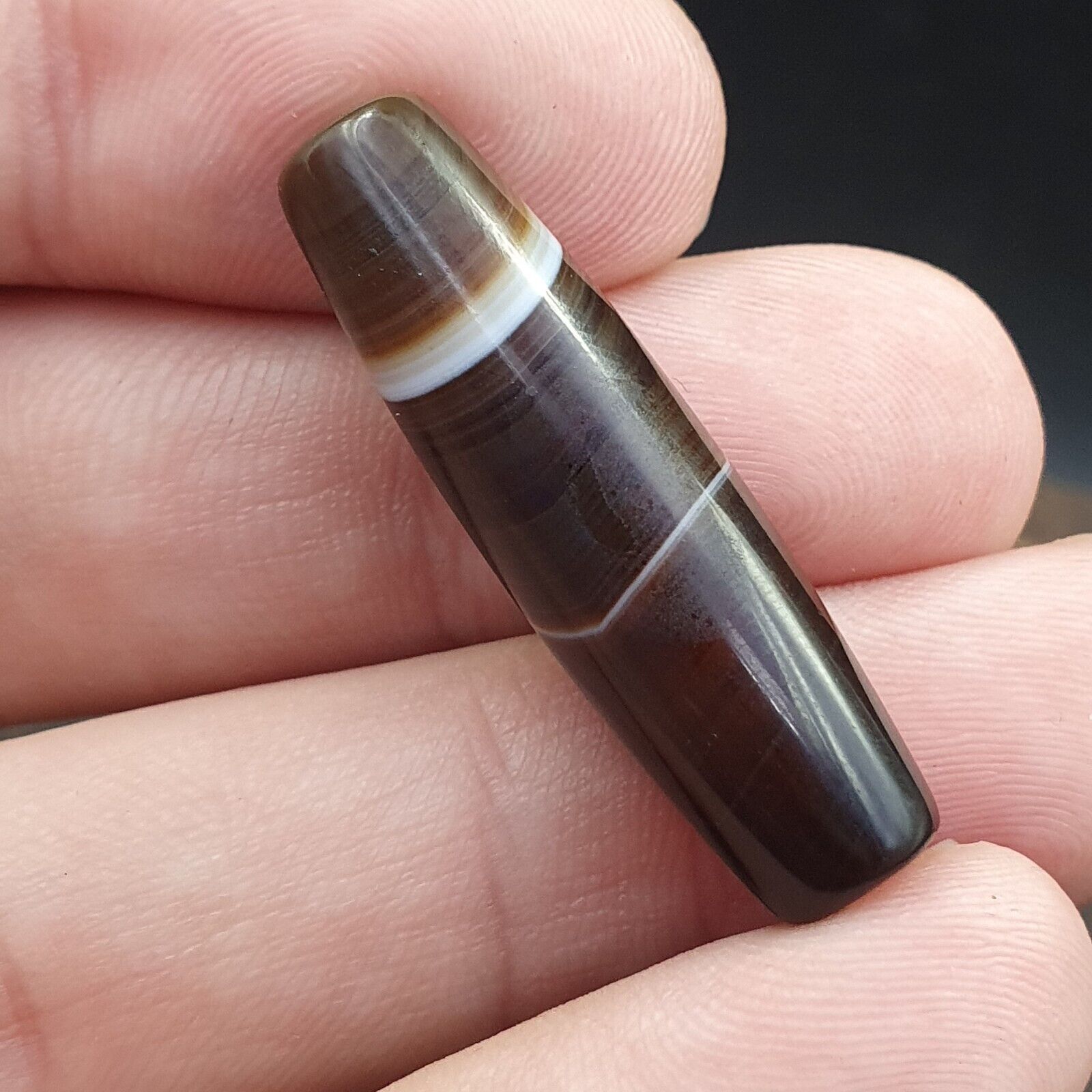 Antique Old Yemeni Agate Natural Rare pattern Banded Agate Bead  BD-A-1