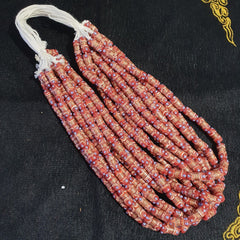 Vintage Venerano ART Red Fancy Aventurine GLASS BEADS Necklace