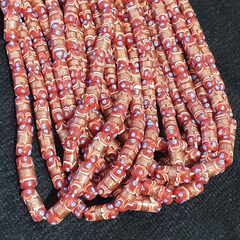 Vintage Venerano ART Red Fancy Aventurine GLASS BEADS Necklace