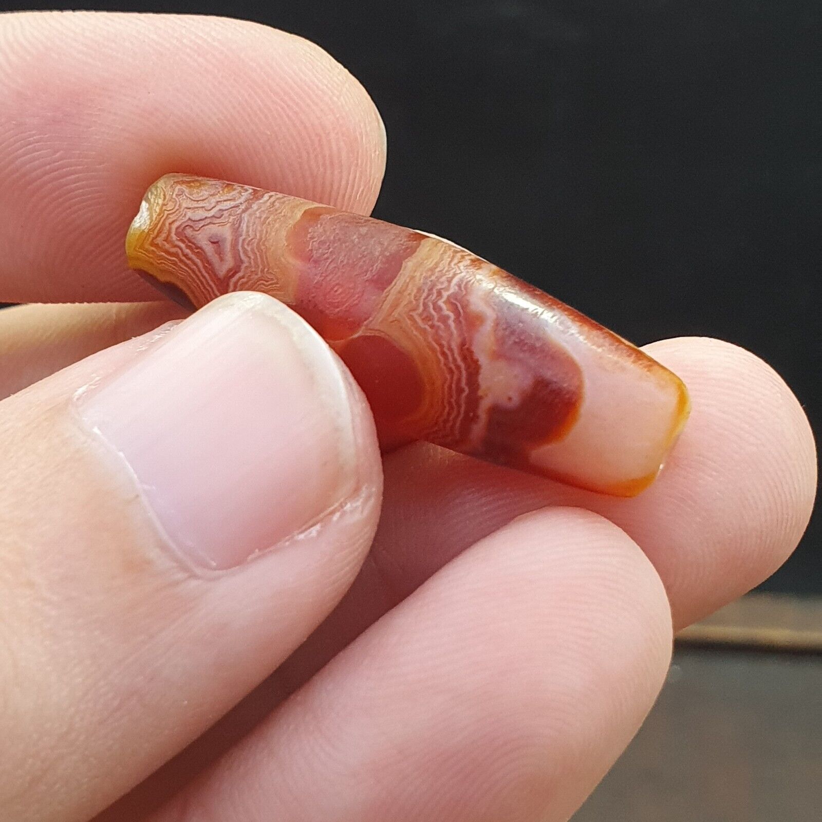 Antique Old Yemeni crystal in Agate Middle Eastern red Agate Bead AMD-45