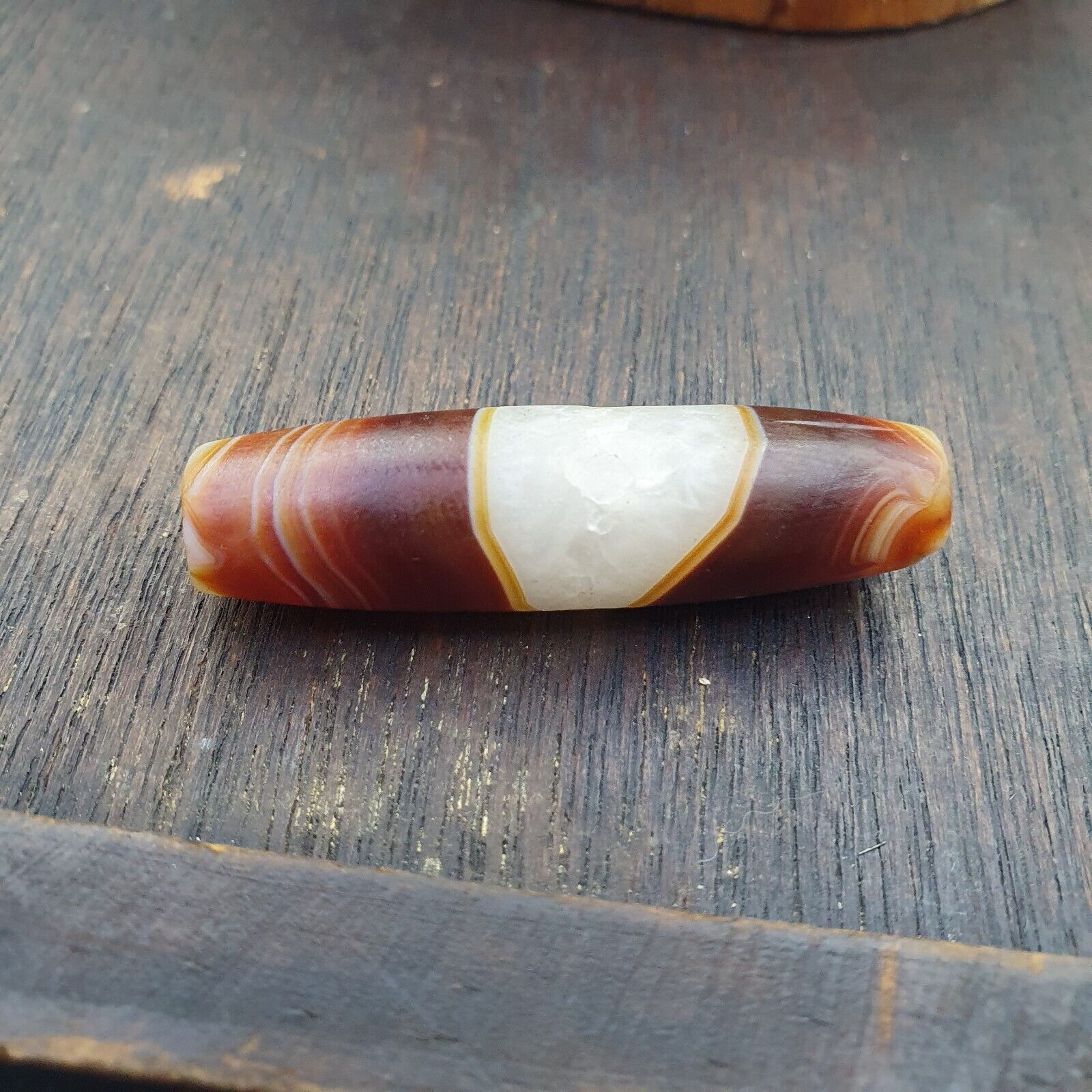 Antique Old Yemeni crystal in Agate Middle Eastern red Agate Bead AMD-45