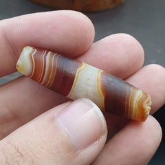 Antique Old Yemeni crystal in Agate Middle Eastern red Agate Bead AMD-45