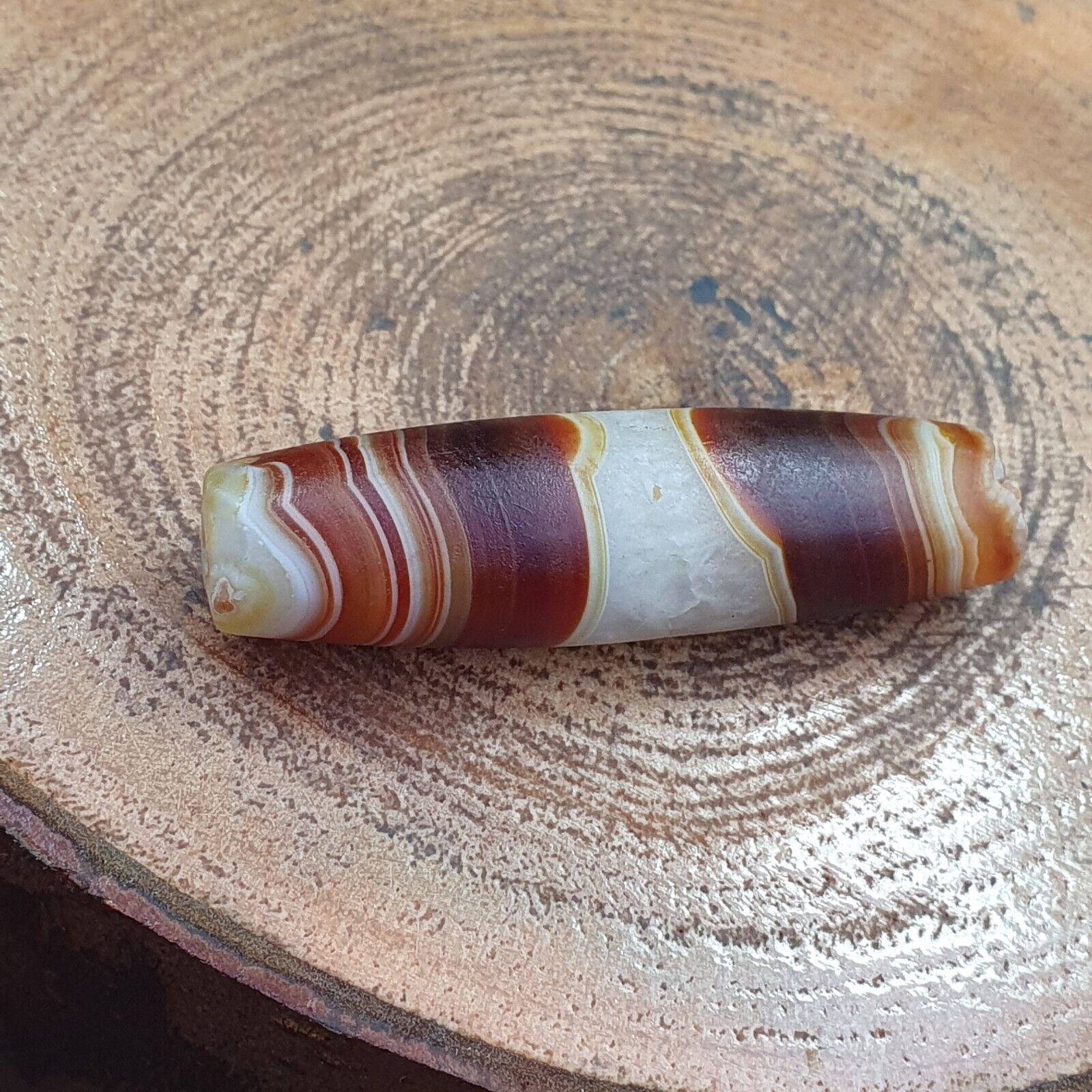 Antique Old Yemeni crystal in Agate Middle Eastern red Agate Bead AMD-45