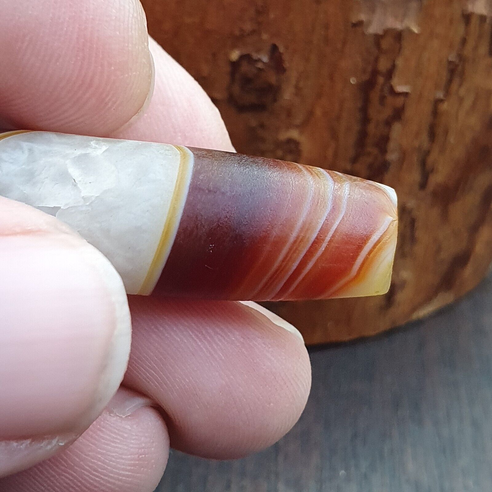 Antique Old Yemeni crystal in Agate Middle Eastern red Agate Bead AMD-45