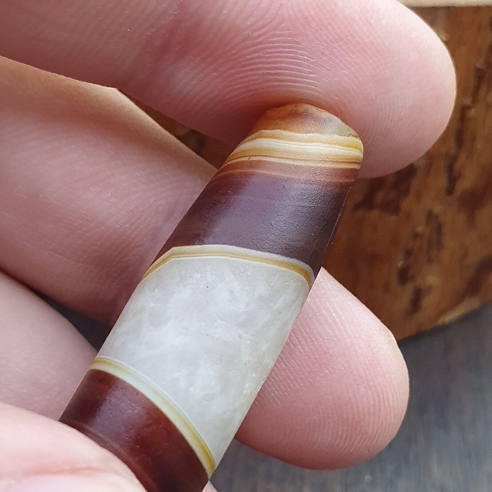 Antique Old Yemeni crystal in Agate Middle Eastern red Agate Bead AMD-45