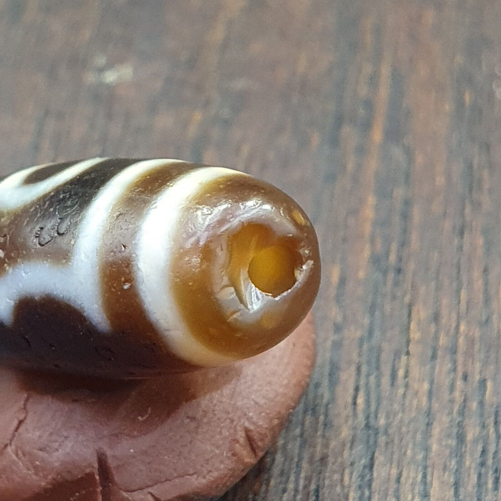 High Quality Antique Tibetan 2 Eyes Agate stone Dzi Bead Amulet HQ-8-1