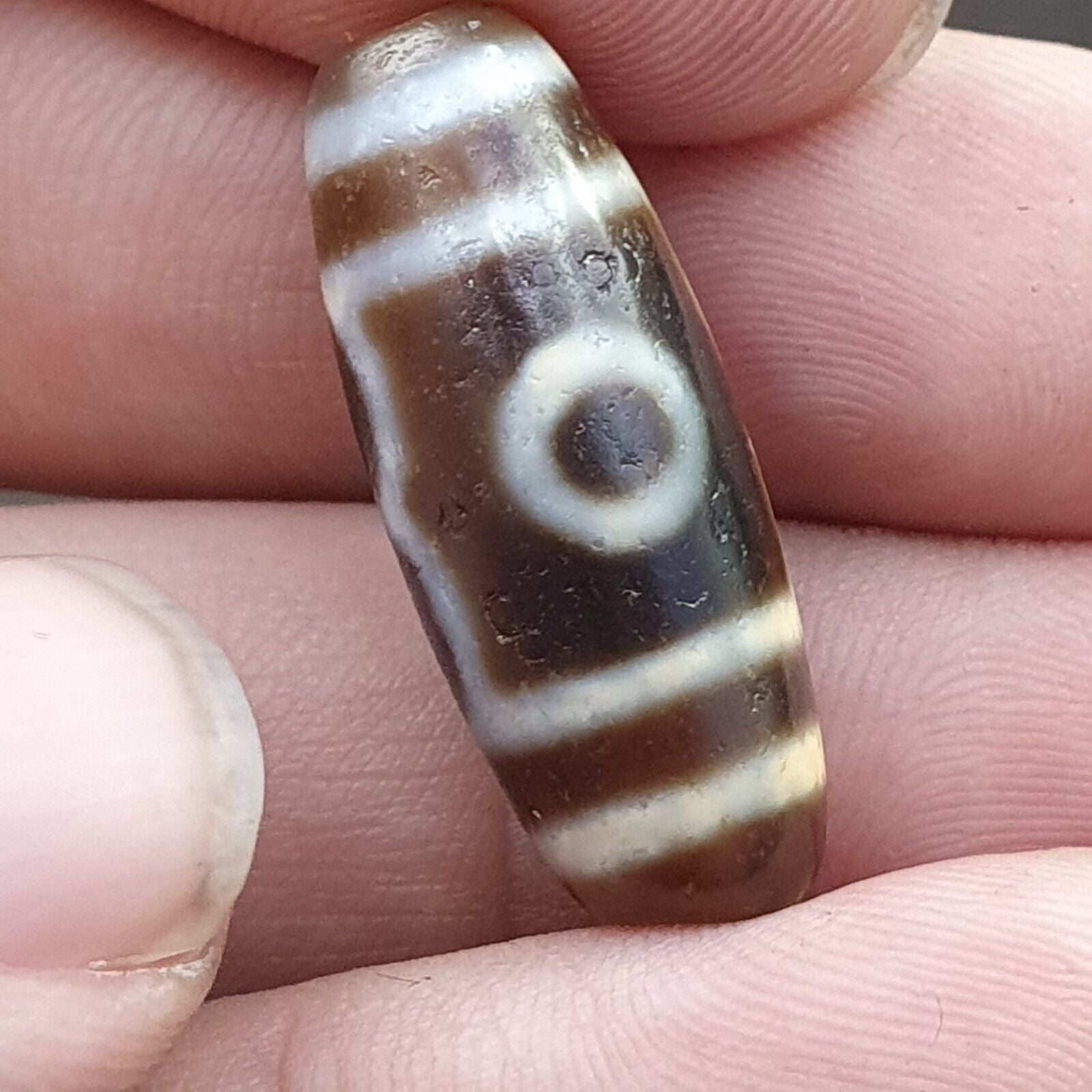 High Quality Antique Tibetan 2 Eyes Agate stone Dzi Bead Amulet HQ-8-1