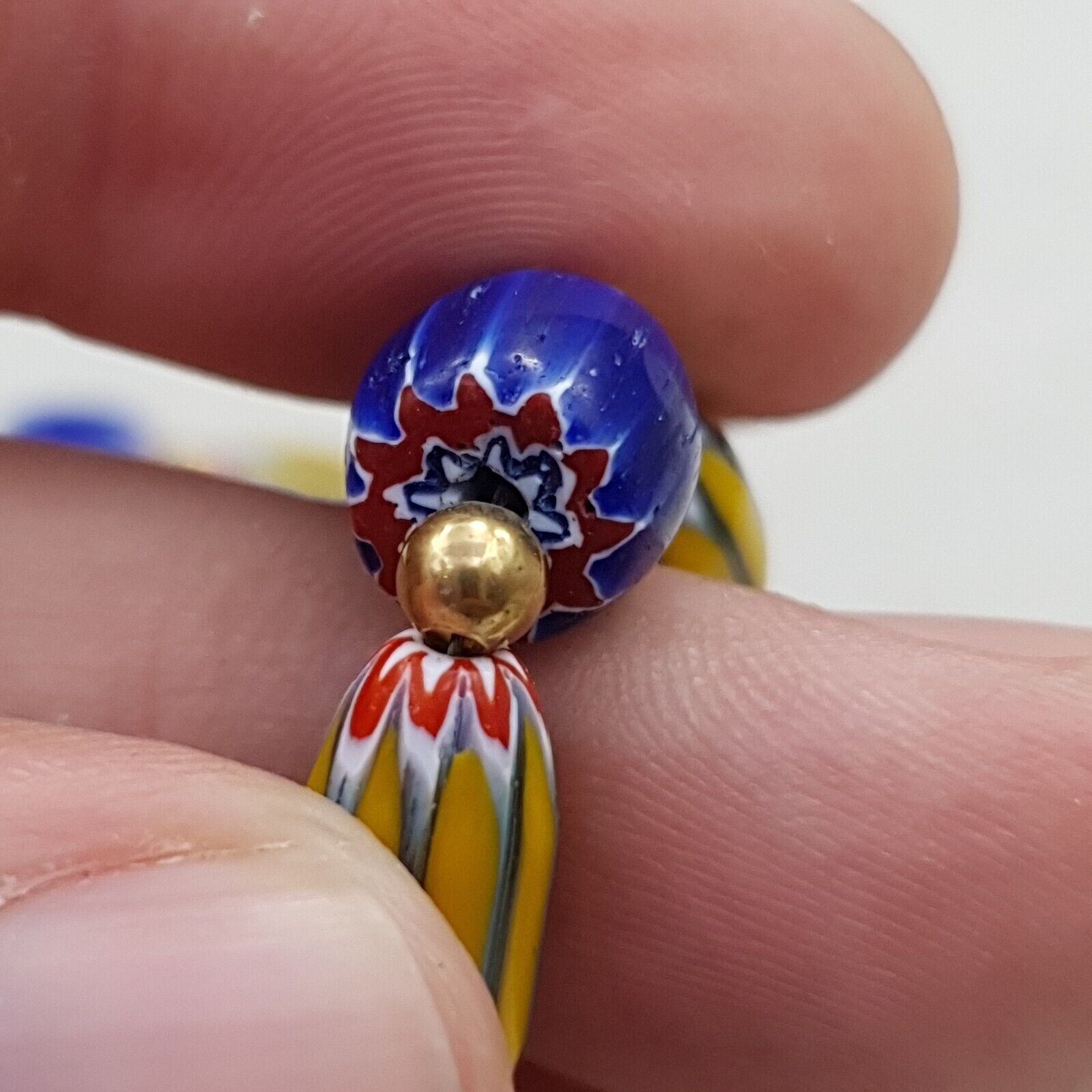 Vintage Chevron Venetian Style Multilayers Glass Beads Necklace NC-802