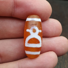 Antique HIMALAYAN Indo Tibetan Central Asian Etched Agate bead AGT-7