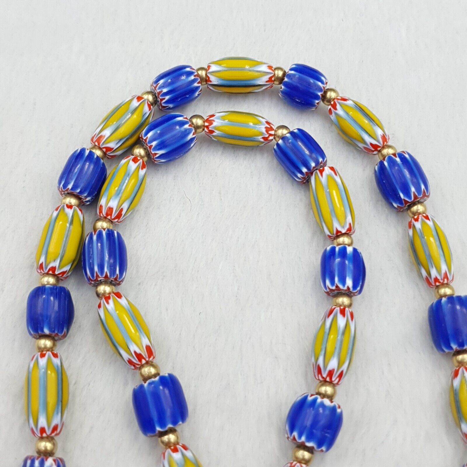 Vintage Chevron Venetian Style Multilayers Glass Beads Necklace NC-802