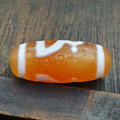 Antique HIMALAYAN Indo Tibetan Central Asian Etched Agate bead AGT-7