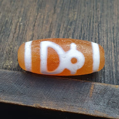 Antique HIMALAYAN Indo Tibetan Central Asian Etched Agate bead AGT-7