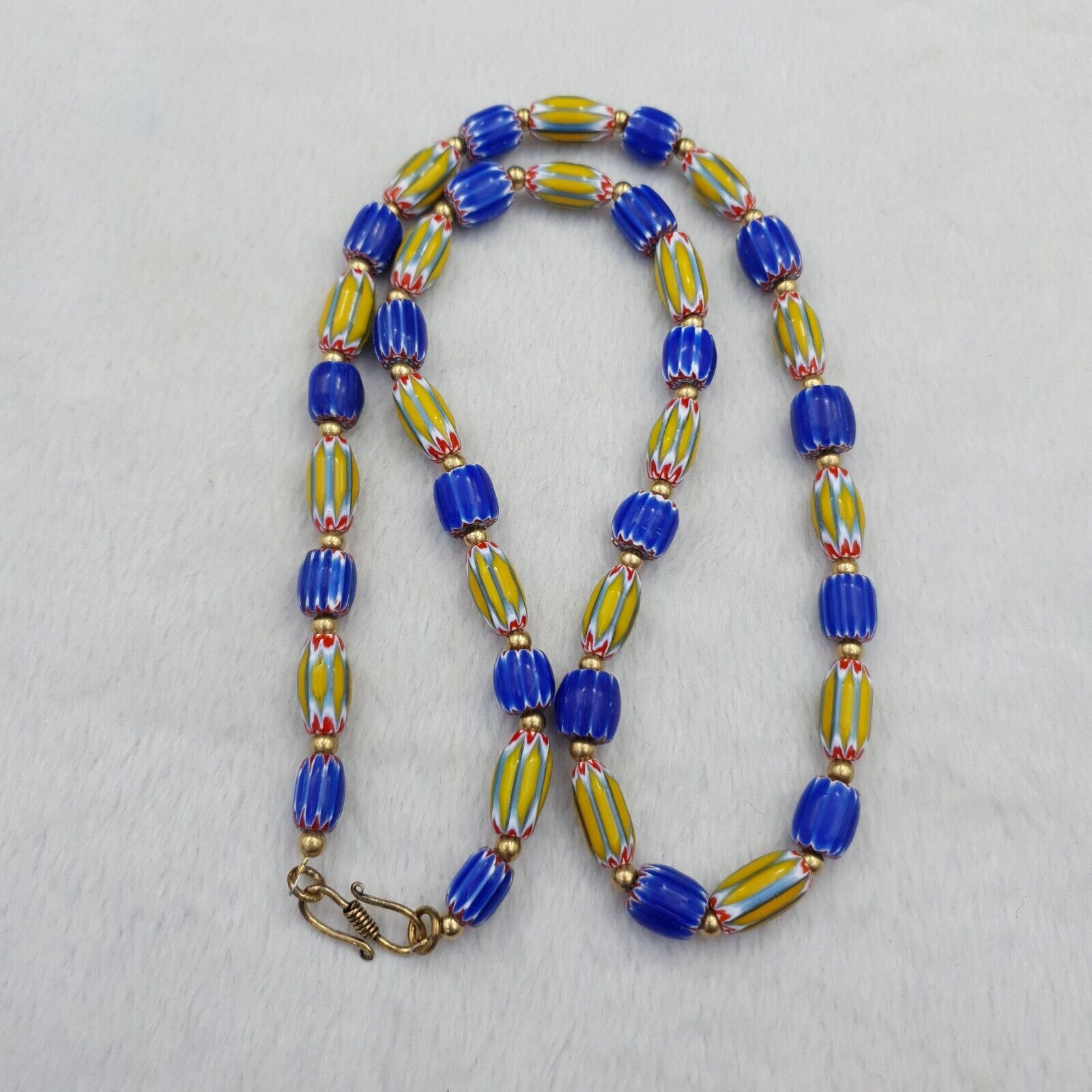 Vintage Chevron Venetian Style Multilayers Glass Beads Necklace NC-802