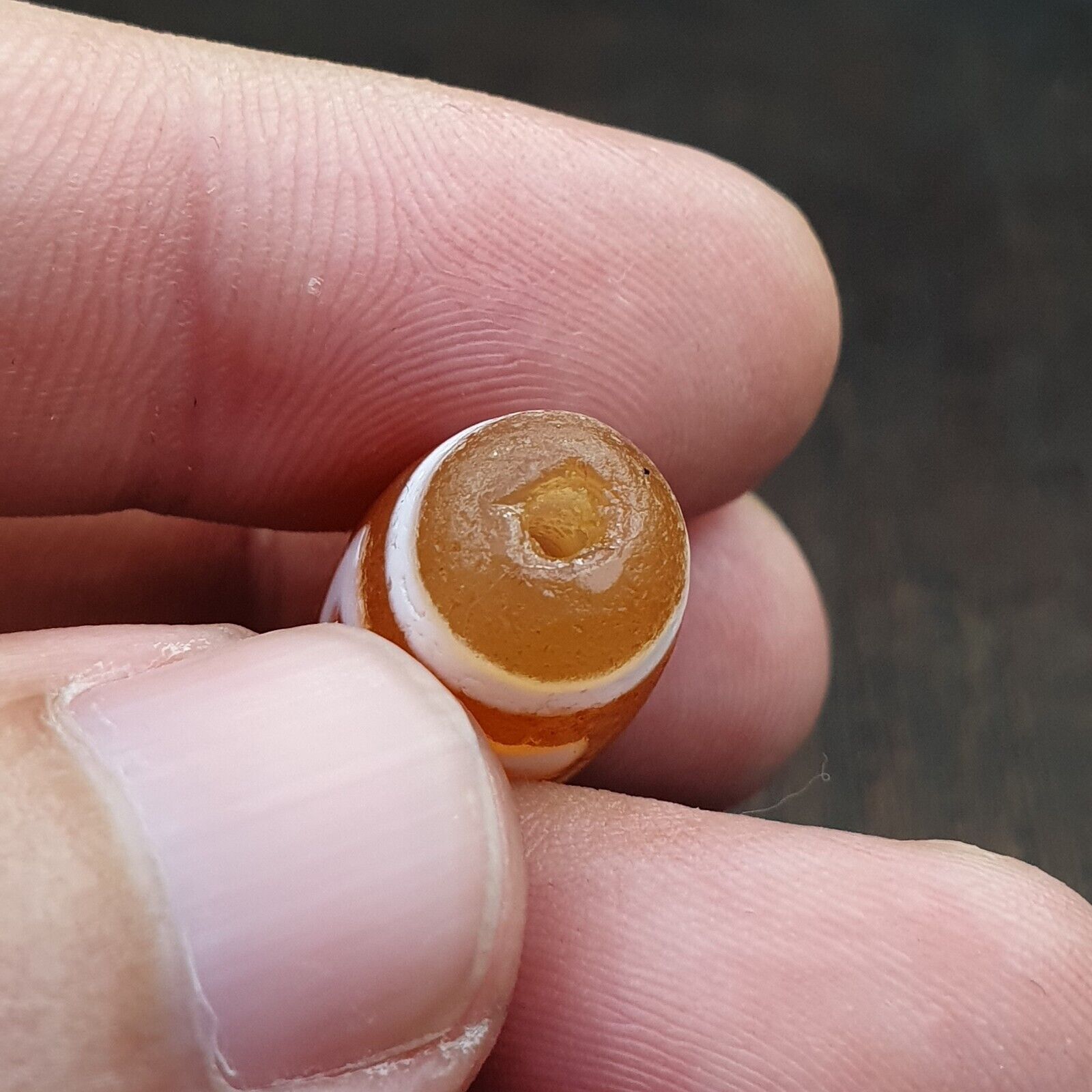Antique HIMALAYAN Indo Tibetan Central Asian Etched Agate bead AGT-7