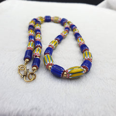Vintage Chevron Venetian Style Multilayers Glass Beads Necklace NC-806