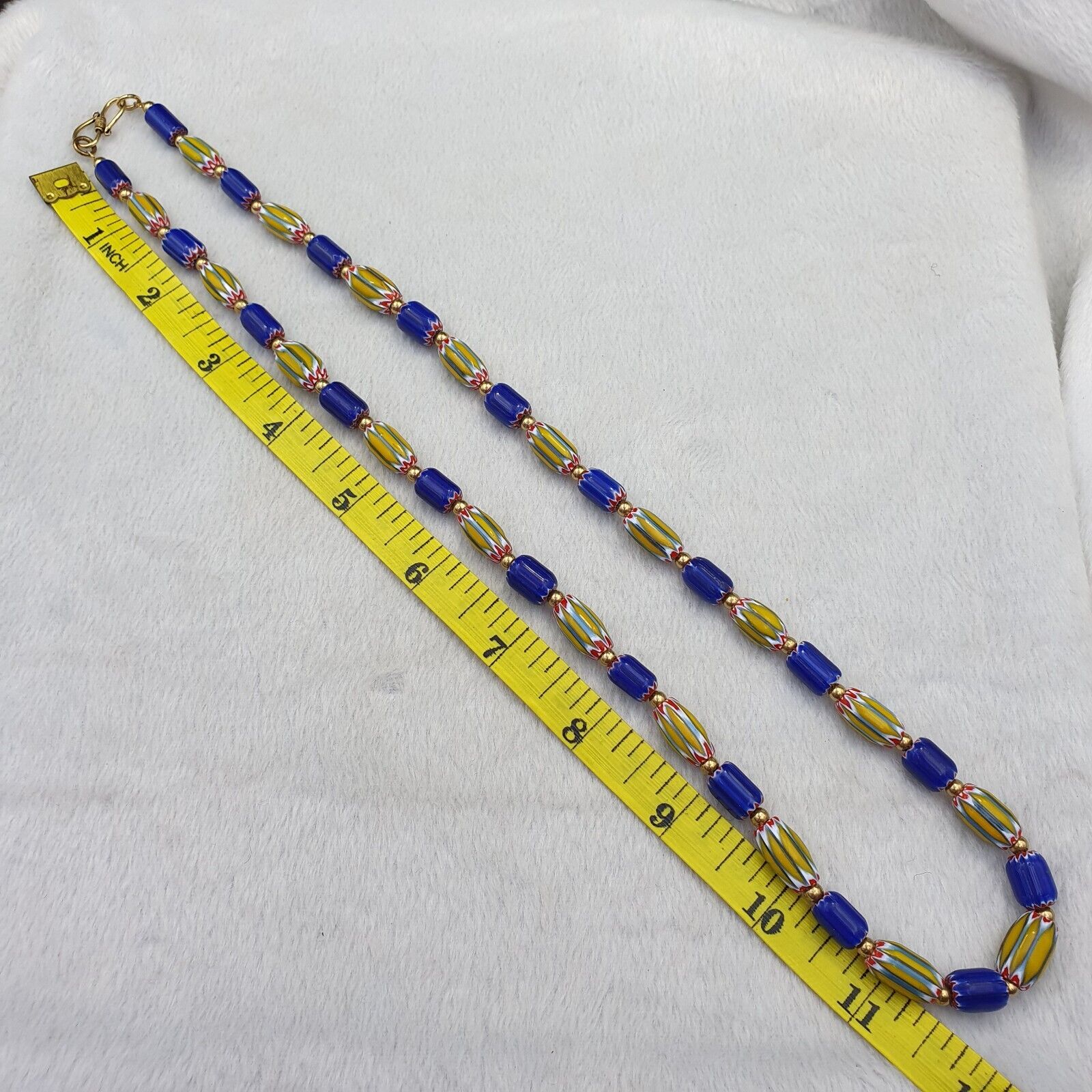 Vintage Chevron Venetian Style Multilayers Glass Beads Necklace NC-806