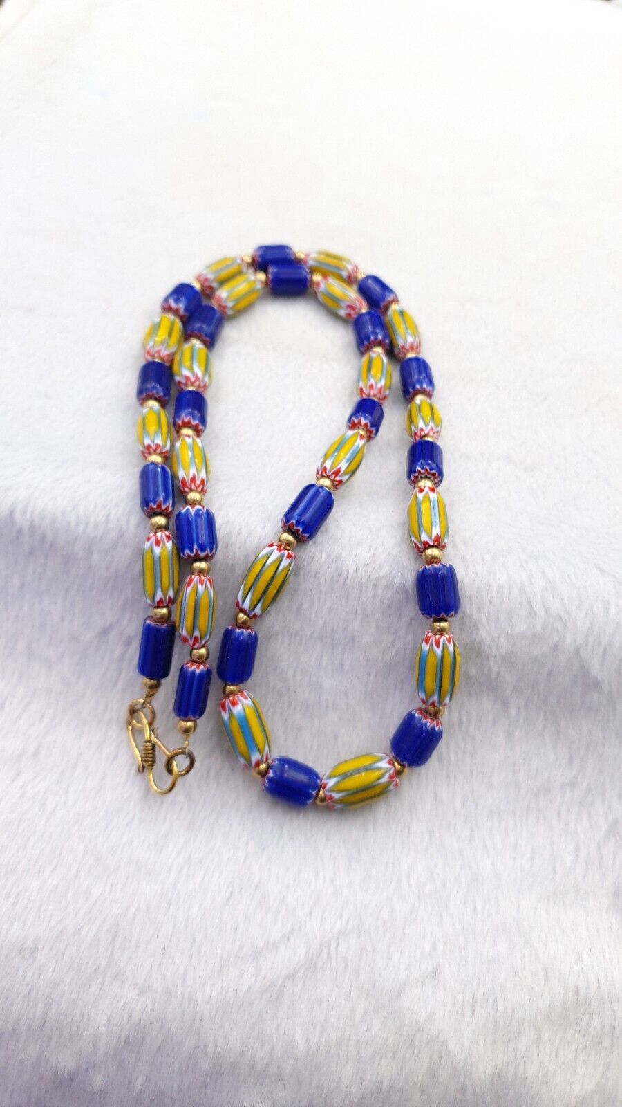 Vintage Chevron Venetian Style Multilayers Glass Beads Necklace NC-806