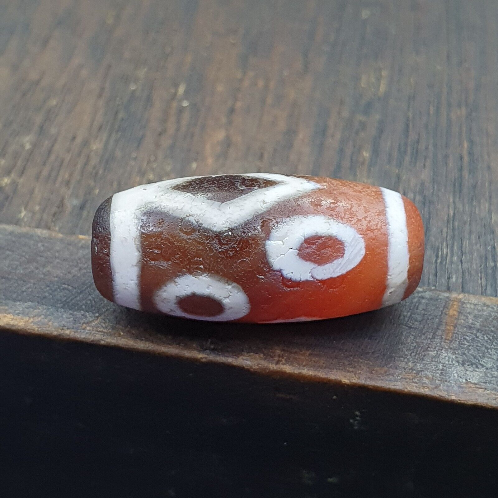 Antique HIMALAYAN Indo Tibetan Central Asian Etched Agate bead AGT-6