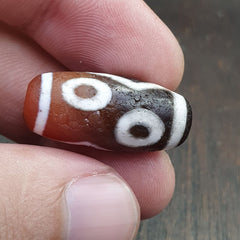 Antique HIMALAYAN Indo Tibetan Central Asian Etched Agate bead AGT-6