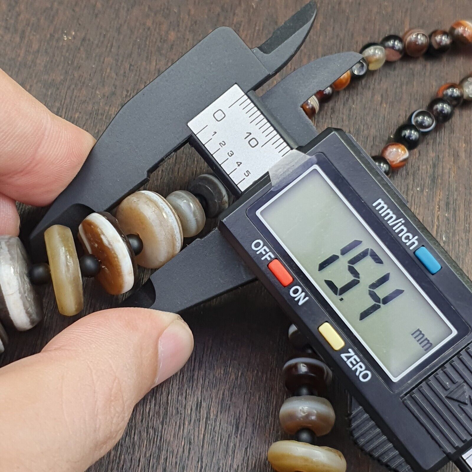 VERY RARE COLLECTION ANCIENT DZI AGATE STONE DISC Himalaya Beads Necklace B-3