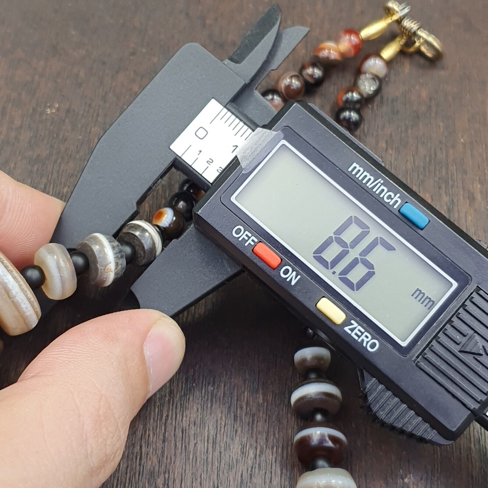 VERY RARE COLLECTION ANCIENT DZI AGATE STONE DISC Himalaya Beads Necklace B-3