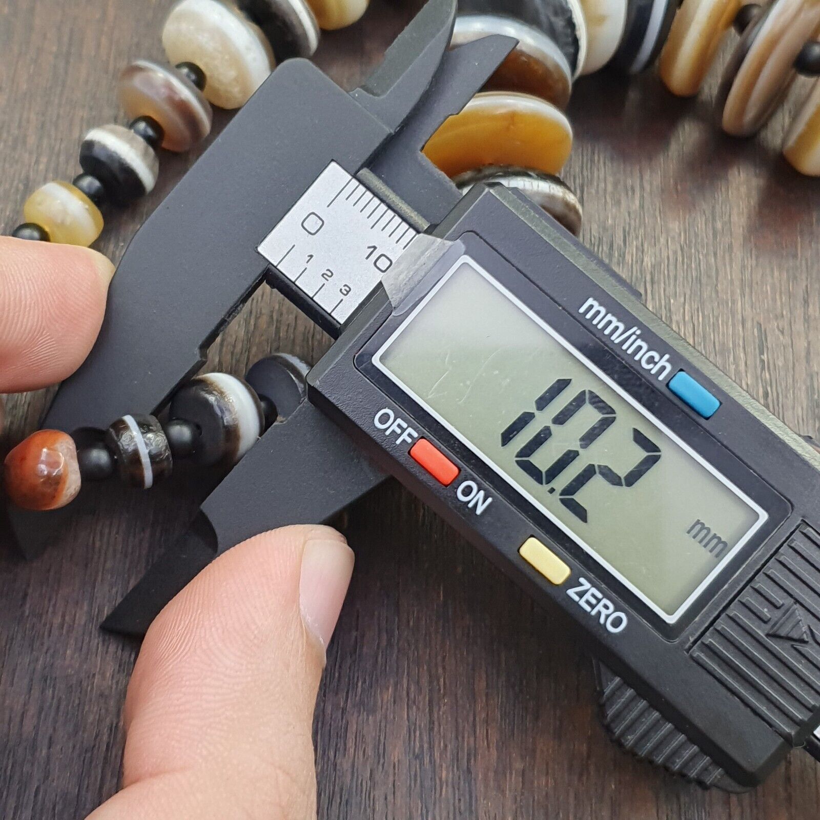 VERY RARE COLLECTION ANCIENT DZI AGATE STONE DISC Himalaya Beads Necklace B-2