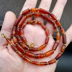 Antique German Africa traded Agate Beads Banded Agate Beads Necklace GRM-3