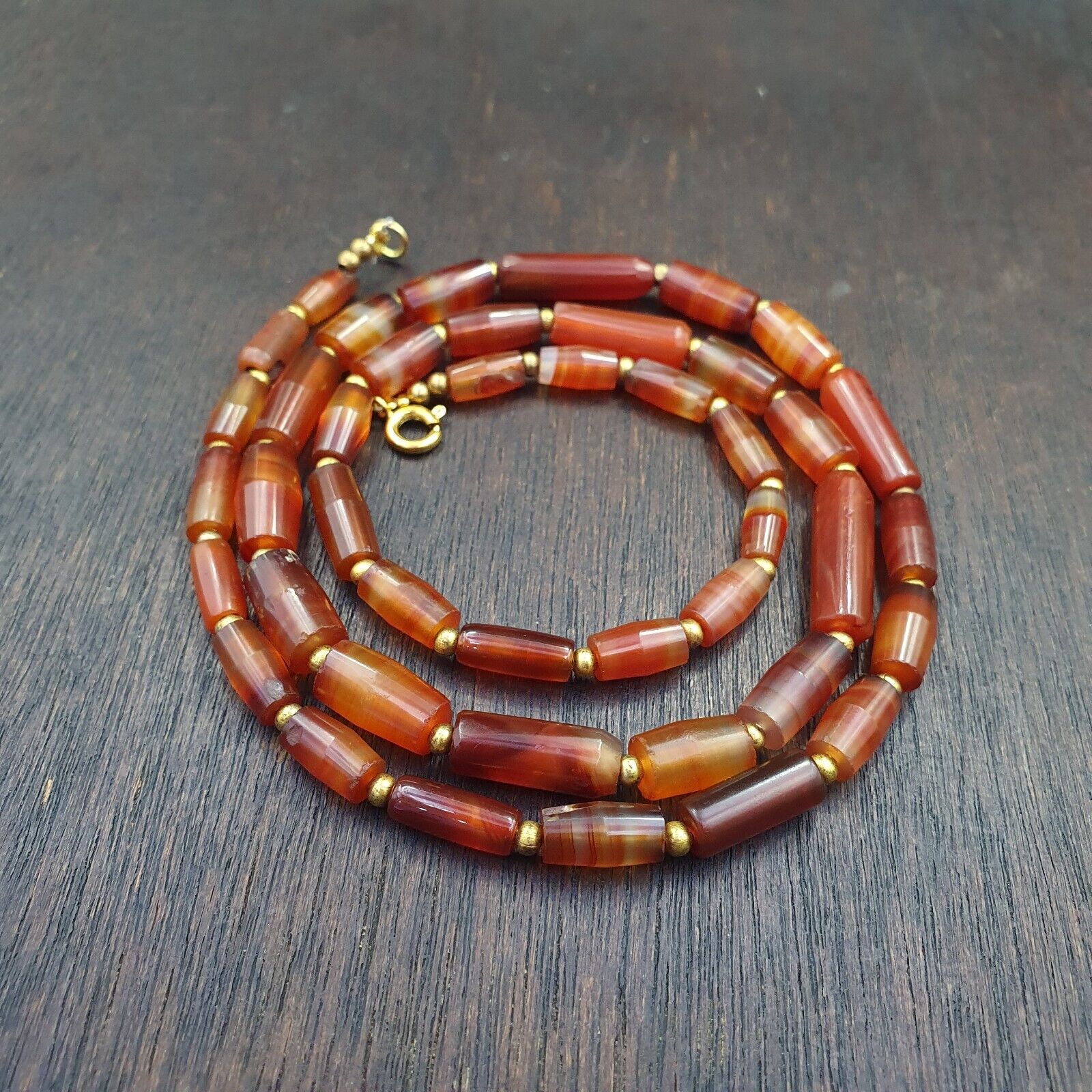 Antique German Africa traded Agate Beads Banded Agate Beads Necklace GRM-3