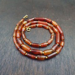 Antique German Africa traded Agate Beads Banded Agate Beads Necklace GRM-3