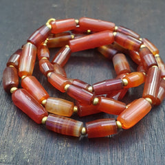 Antique German Africa traded Agate Beads Banded Agate Beads Necklace GRM-1