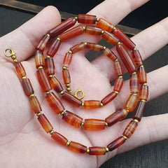 Antique German Africa traded Agate Beads Banded Agate Beads Necklace GRM-3