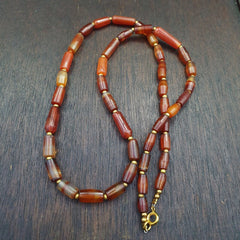 Antique German Africa traded Agate Beads Banded Agate Beads Necklace GRM-1