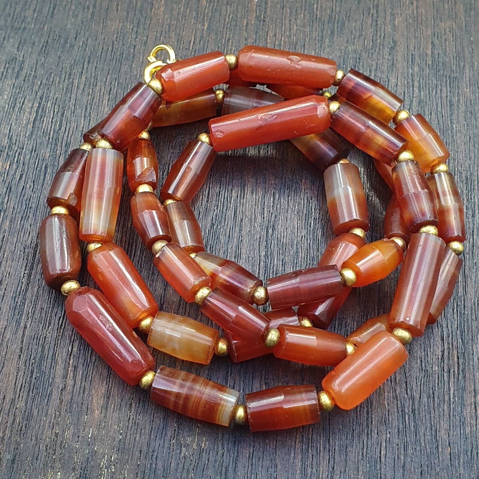 Antique German Africa traded Agate Beads Banded Agate Beads Necklace GRM-1