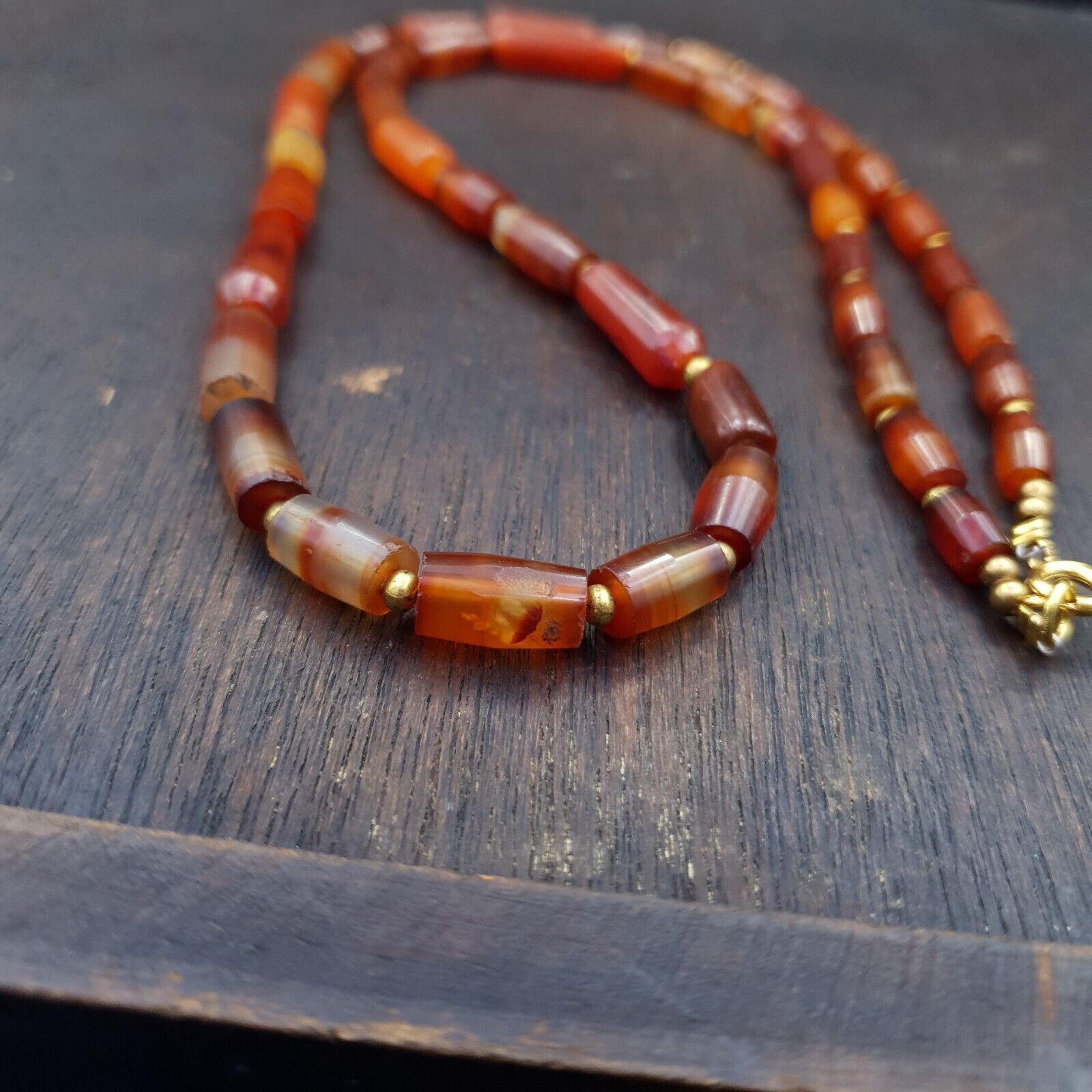 Antique German Africa traded Agate Beads Banded Agate Beads Necklace GRM-1